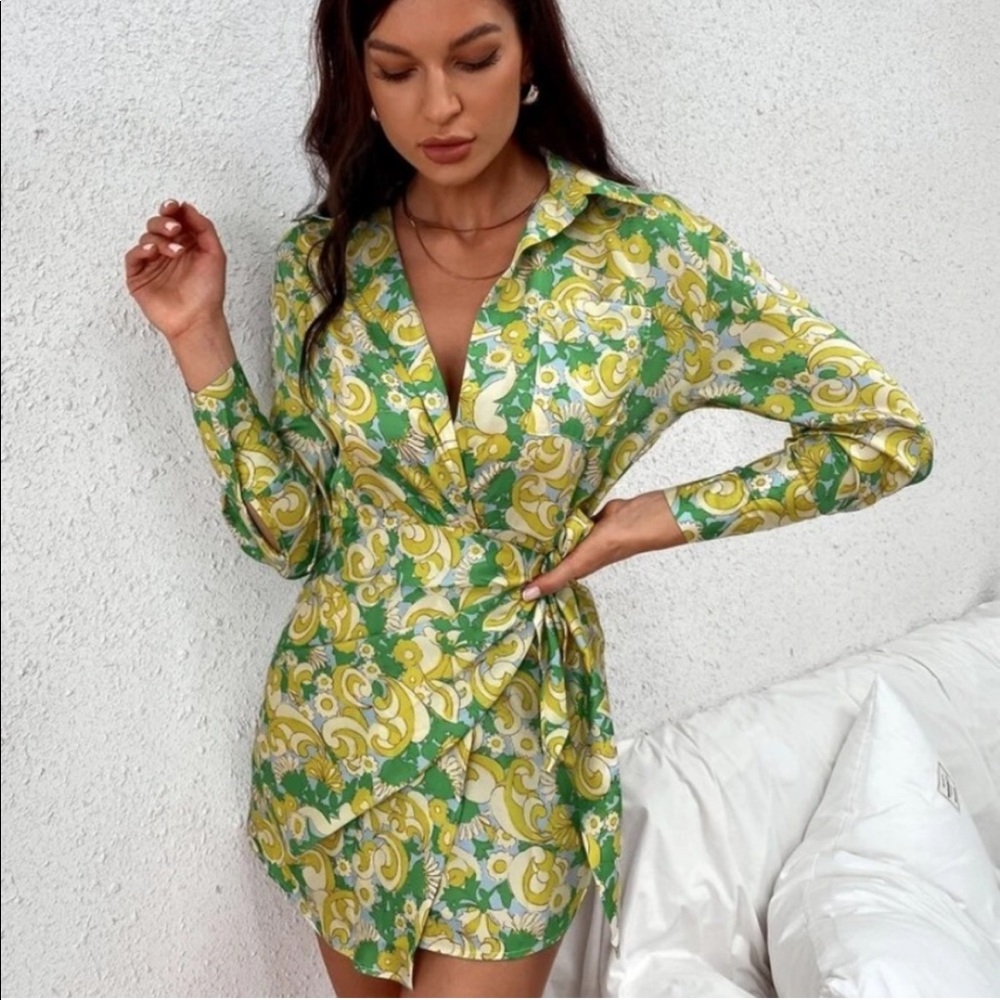 Wrap Tie Shirt Dress